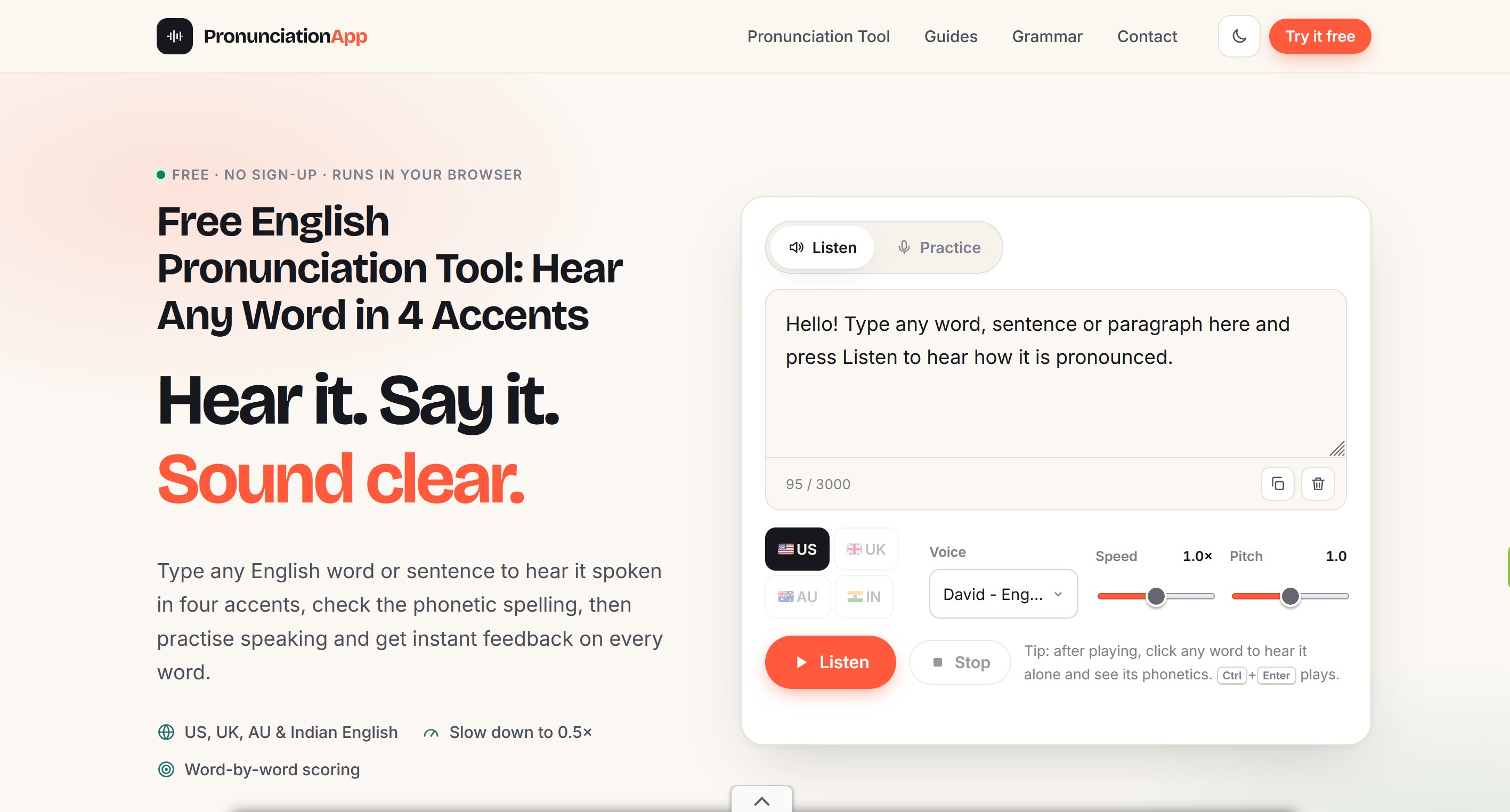 pronunciationapp screenshot